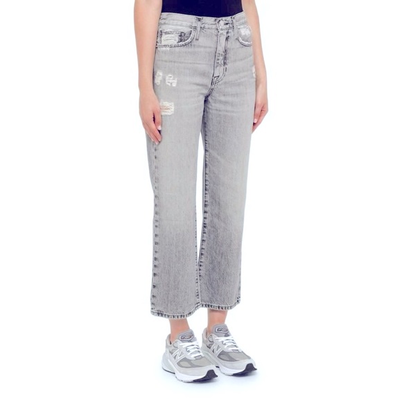 FRAME LE JANE CROP Women’s High Rise Cropped Distressed Jean Kallin Rips size 31 - Picture 3 of 11